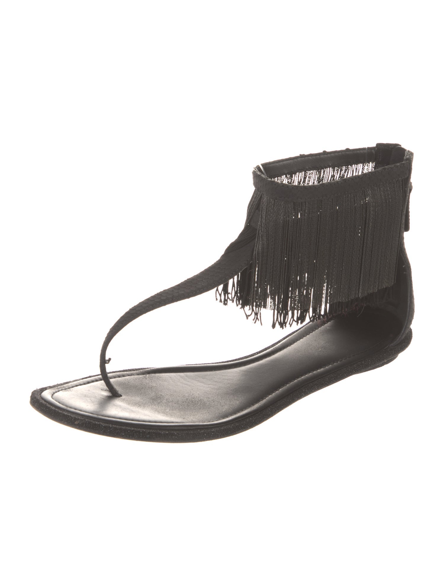 Brian Atwood Leather T-Strap Sandals