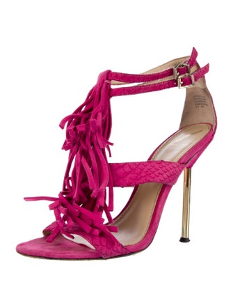 Brian Atwood Suede T-Strap Sandals