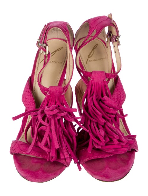 Brian Atwood Suede T-Strap Sandals