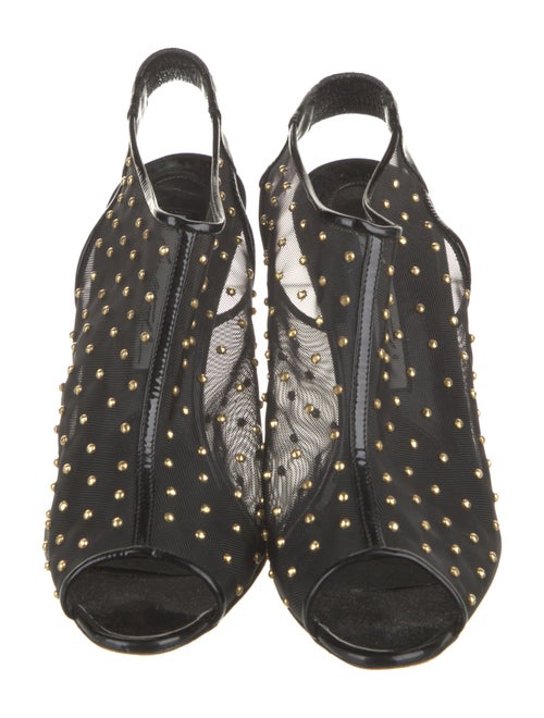 Brian Atwood Mesh Studded Accents T-Strap Pumps