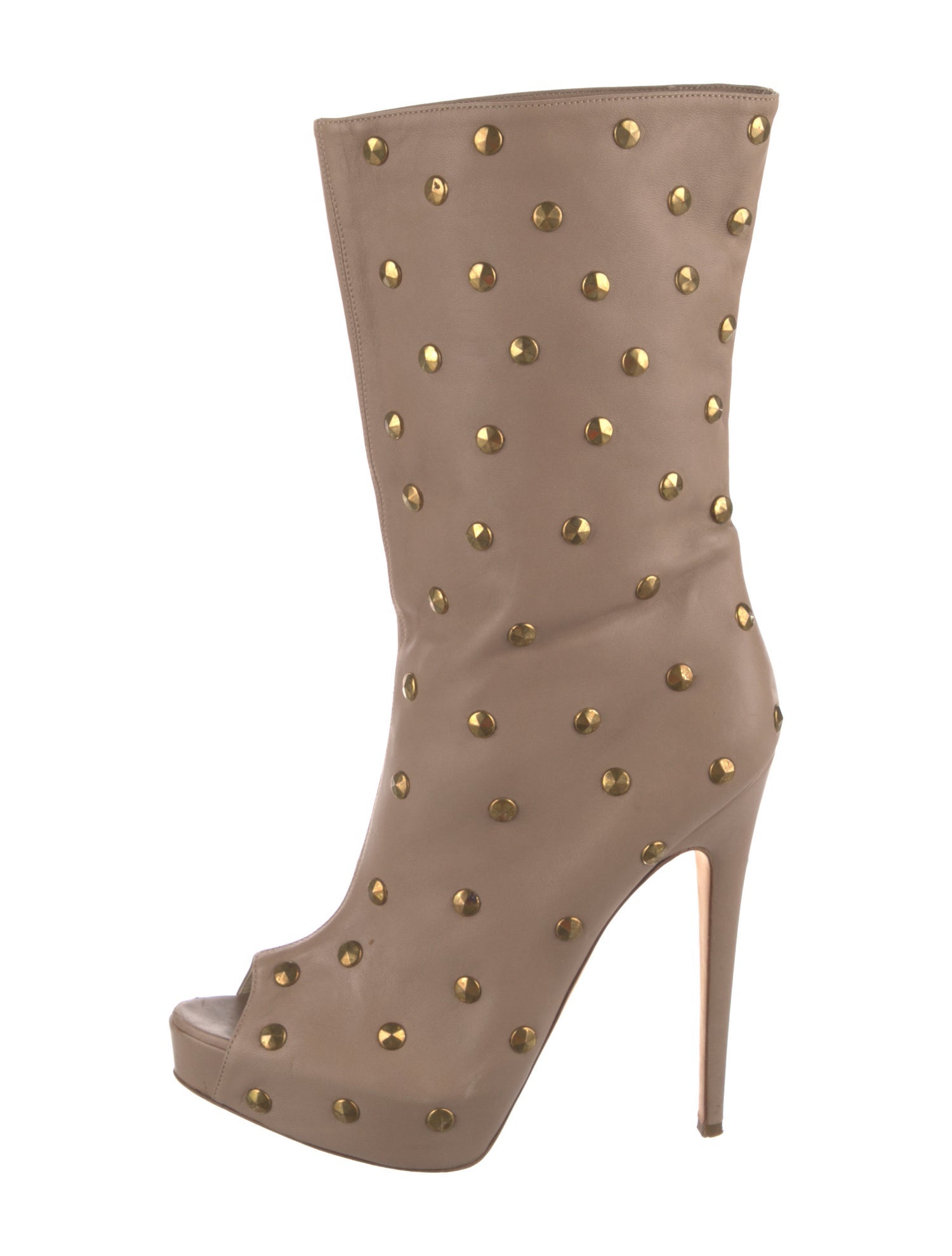 Brian Atwood Leather Studded Accents Boots