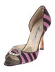 Brian Atwood Ponyhair Striped Sandals