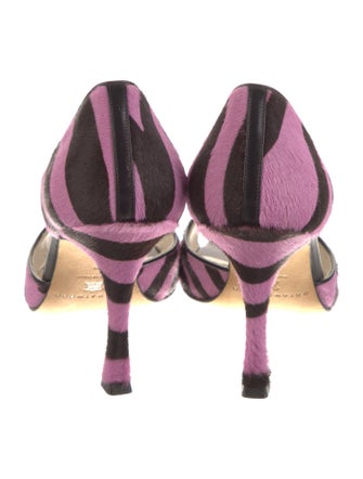 Brian Atwood Ponyhair Striped Sandals