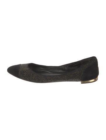 Brian Atwood Flats Suede Glitter Accents Ballet 9