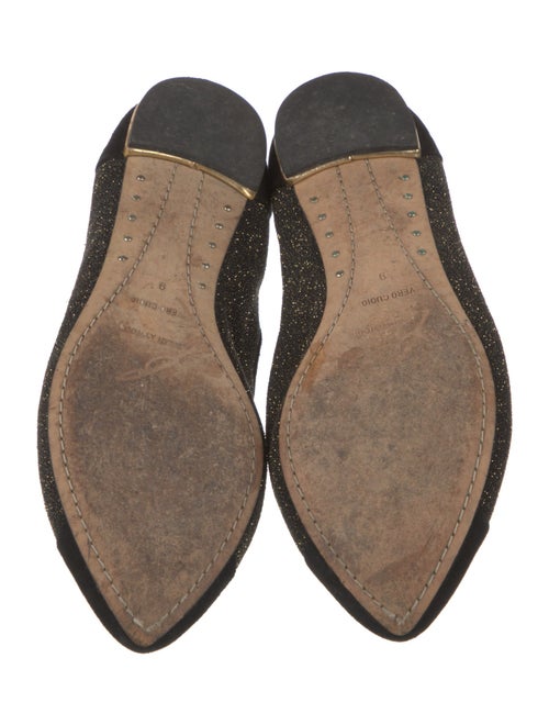 Brian Atwood Suede Glitter Accents Ballet Flats