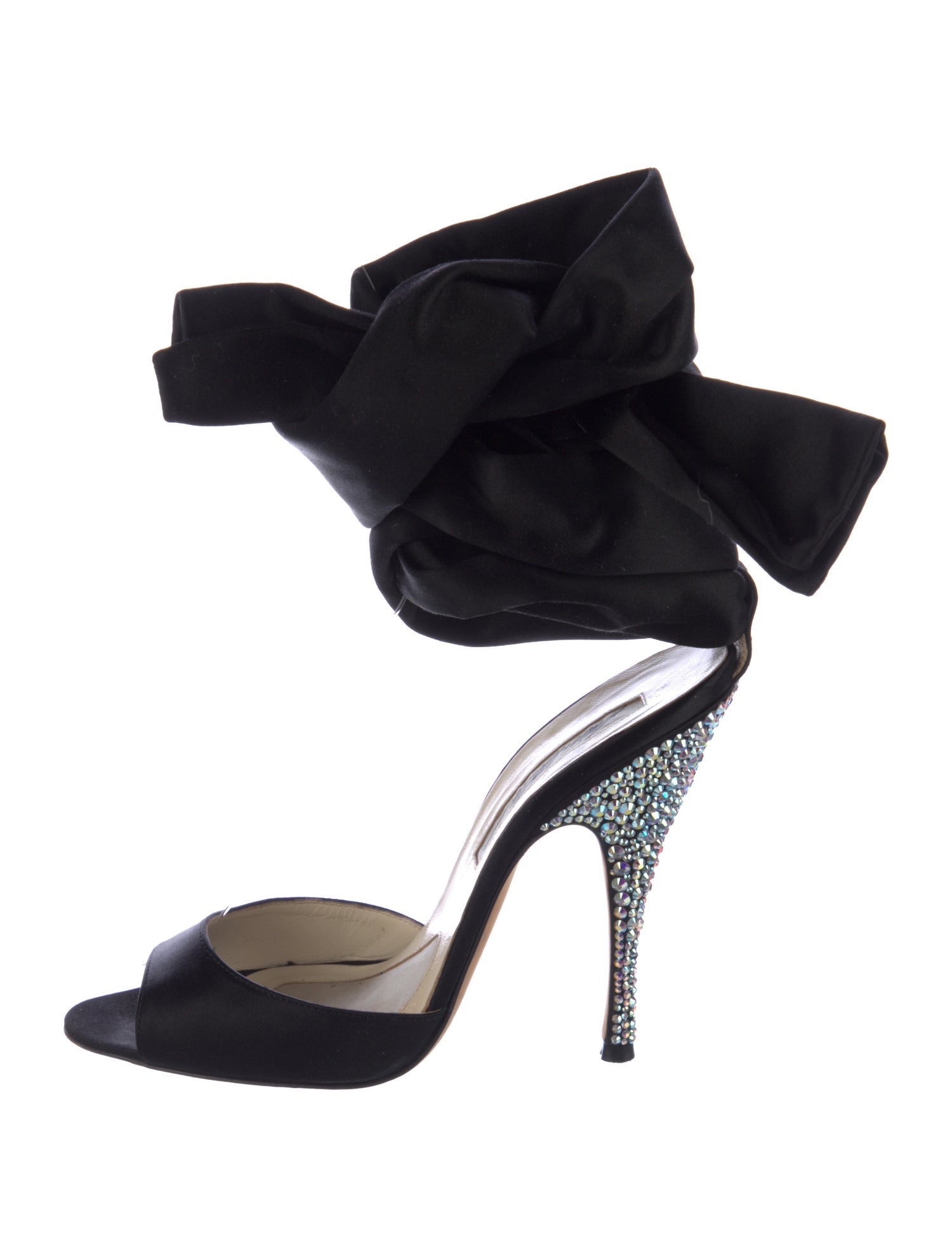 Brian Atwood Satin Bow Accents Sandals