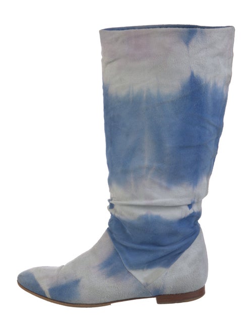 Brian Atwood Suede Tie-Dye Print Rain Boots