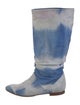 Brian Atwood Suede Tie-Dye Print Rain Boots