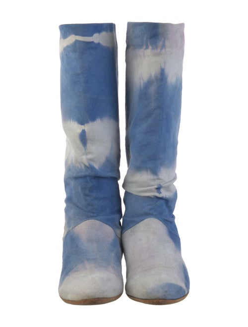 Brian Atwood Suede Tie-Dye Print Rain Boots