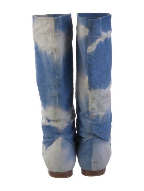 Brian Atwood Suede Tie-Dye Print Rain Boots