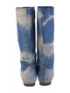 Brian Atwood Suede Tie-Dye Print Rain Boots