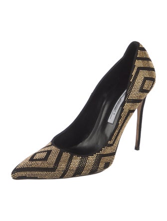 Brian Atwood Suede Studded Accents Pumps