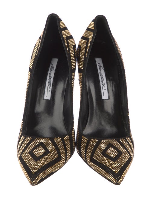 Brian Atwood Suede Studded Accents Pumps