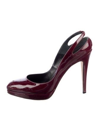 Brian Atwood Patent Leather Slingback Pumps