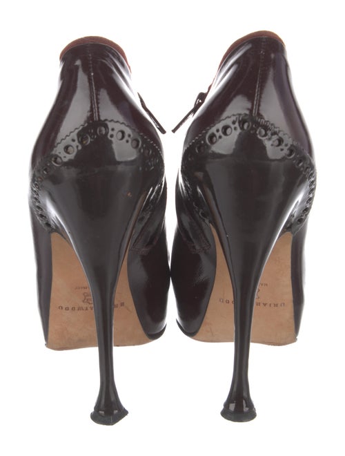 Brian Atwood Patent Leather Animal Print Boots