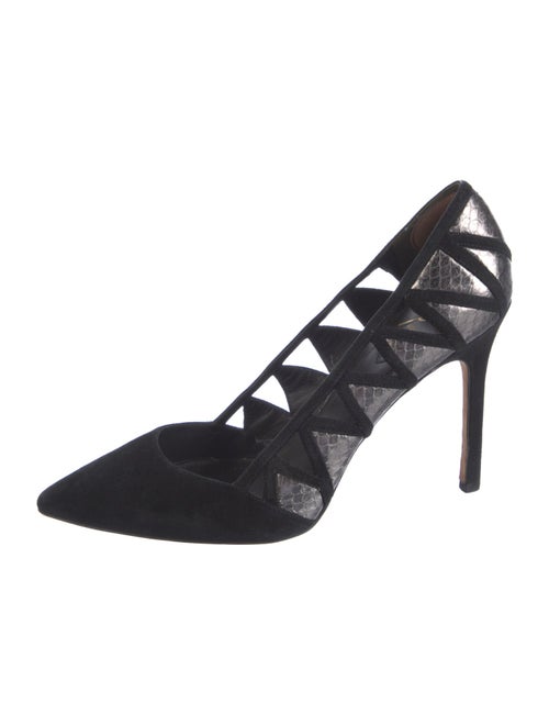 Brian Atwood Suede Cutout Accent Pumps