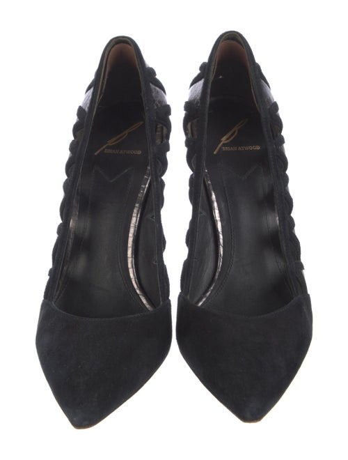 Brian Atwood Suede Cutout Accent Pumps