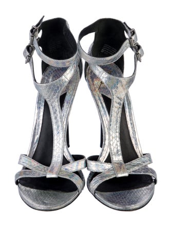 Brian Atwood Leather T-Strap Sandals