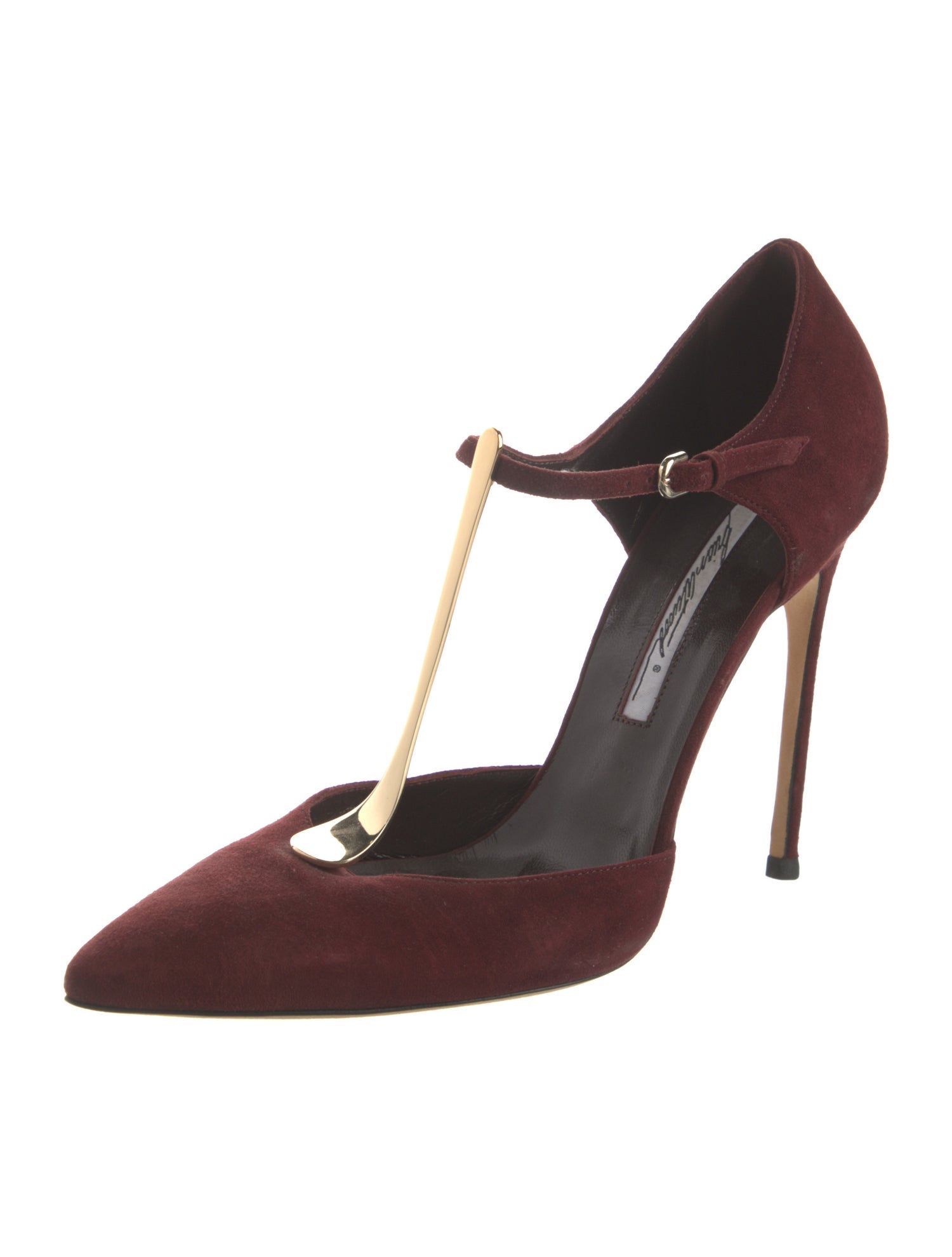 Brian Atwood Suede T-Strap Pumps