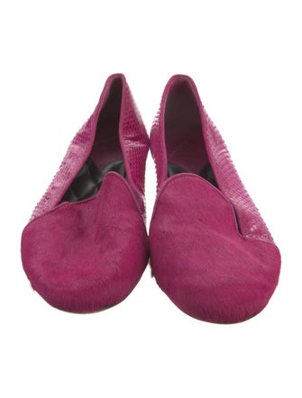 Brian Atwood Embossed Leather Loafers