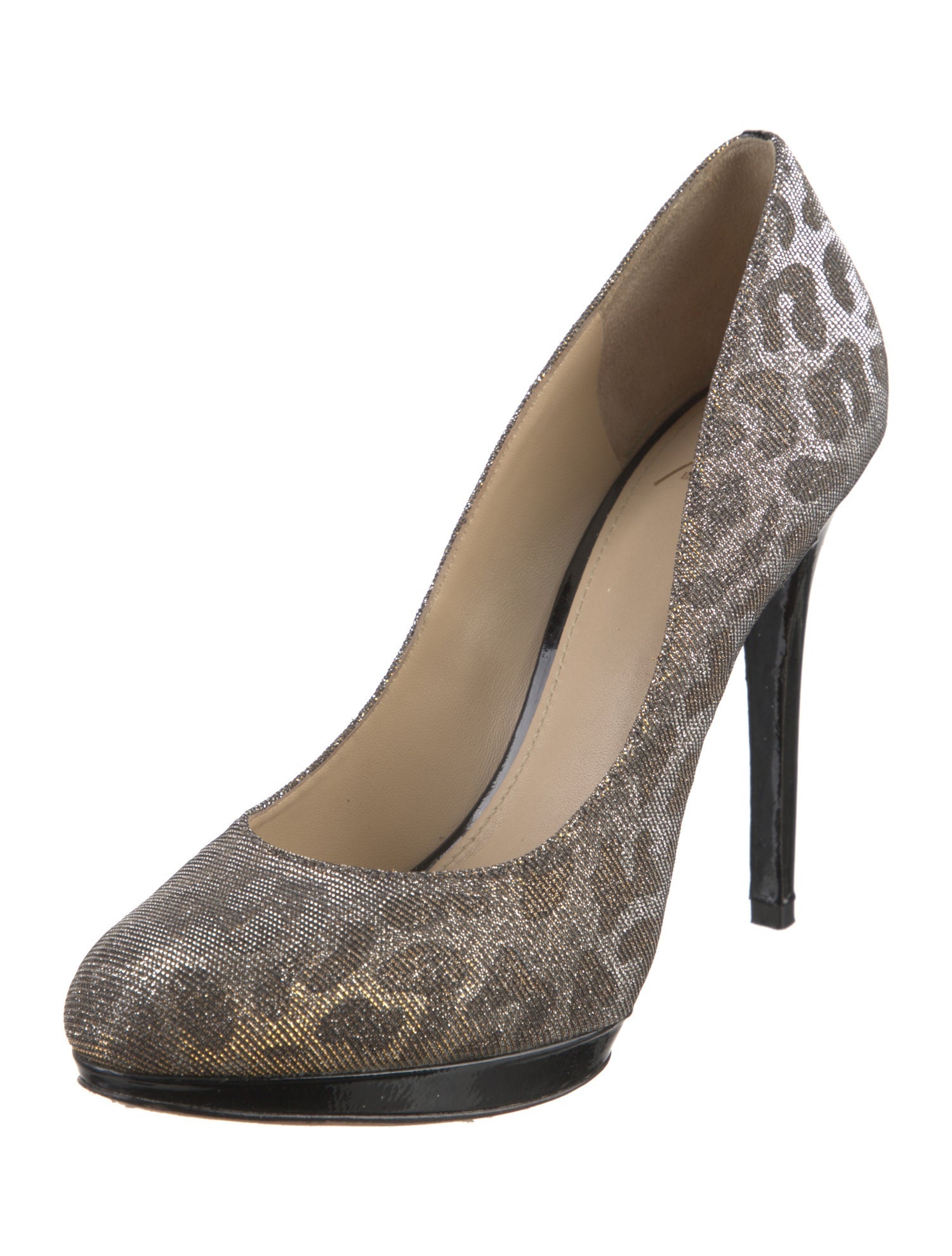 Brian Atwood Animal Print Glitter Accents Pumps