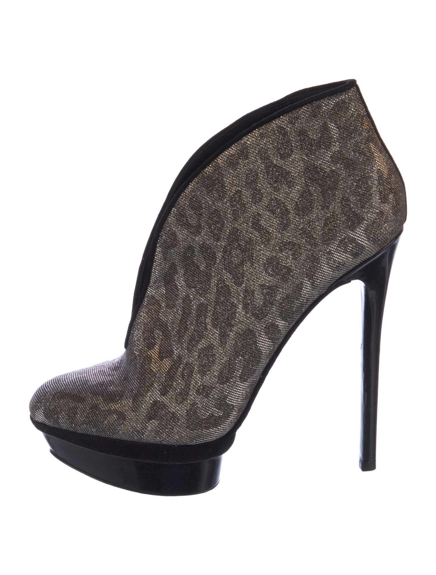 Brian Atwood Animal Print Glitter Accents Pumps