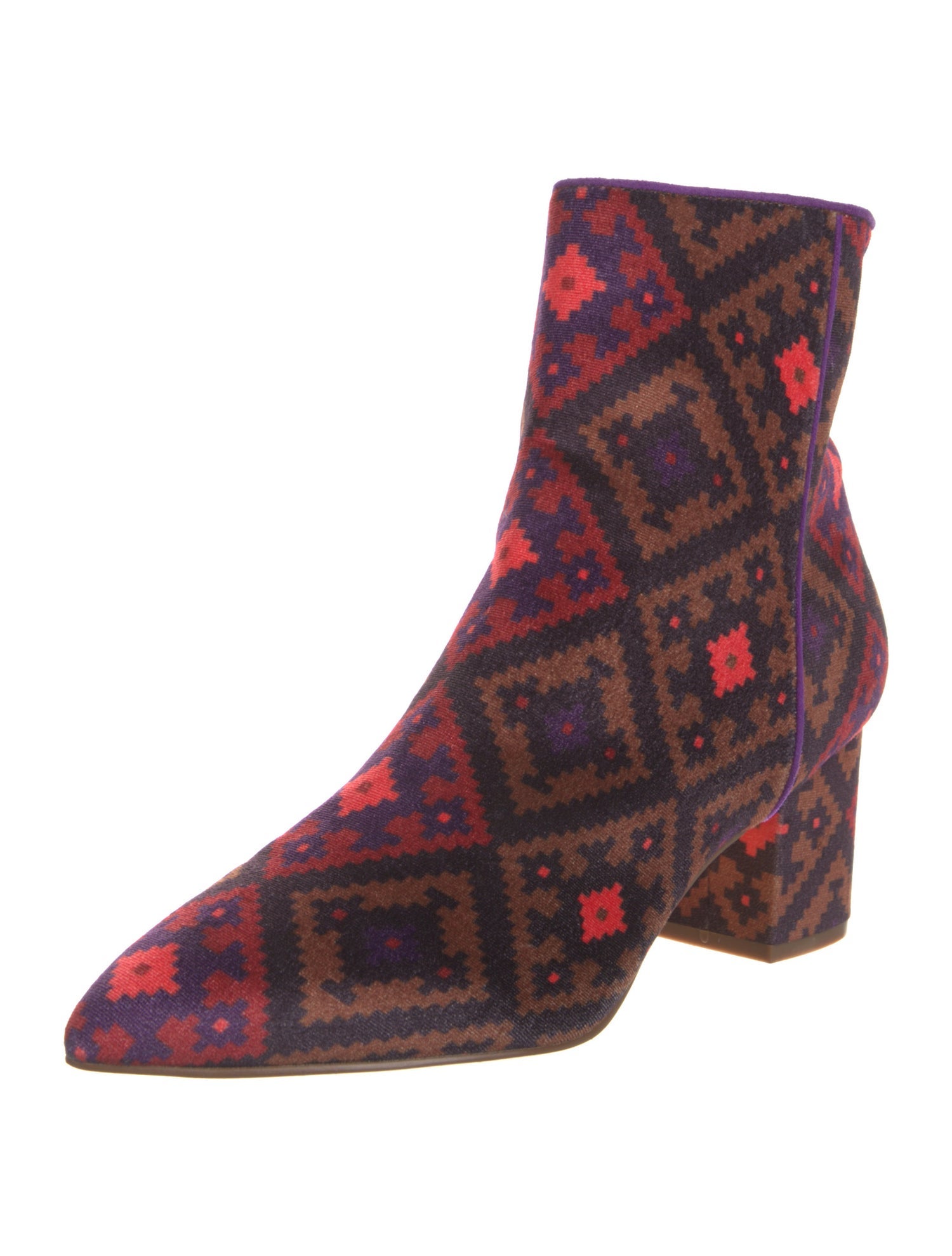 Brian Atwood Velvet Printed Boots