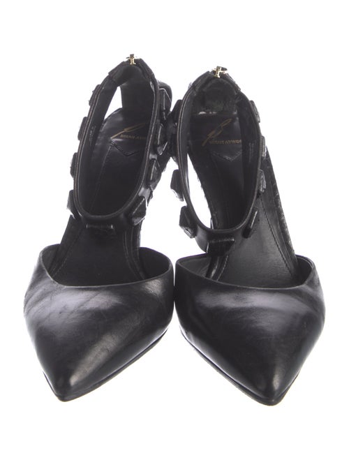 Brian Atwood Leather Studded Accents D'Orsay Pumps