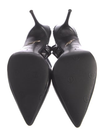 Brian Atwood Leather Studded Accents D'Orsay Pumps