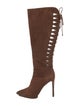 Brian Atwood Suede Lace-Up Boots