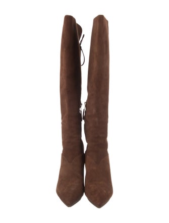 Brian Atwood Suede Lace-Up Boots