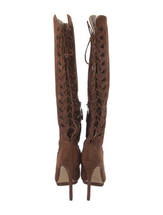 Brian Atwood Suede Lace-Up Boots