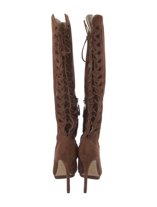 Brian Atwood Suede Lace-Up Boots