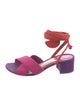 Brian Atwood Suede Colorblock Pattern Sandals