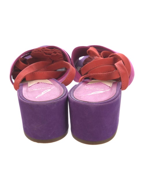 Brian Atwood Suede Colorblock Pattern Sandals