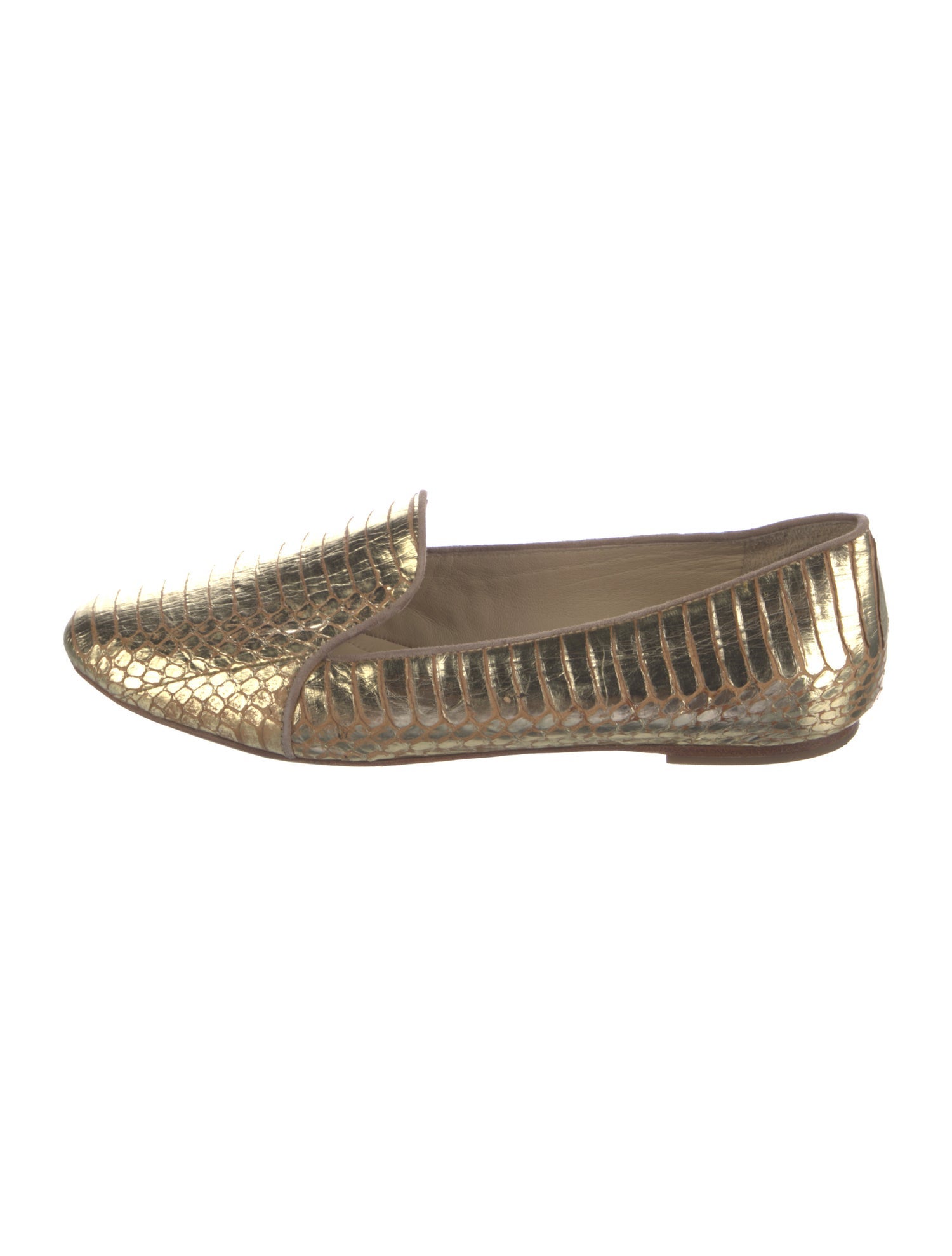 Brian Atwood Leather Animal Print Loafers