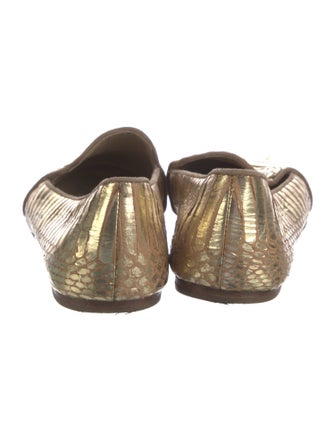 Brian Atwood Leather Animal Print Loafers