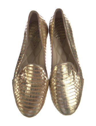 Brian Atwood Leather Animal Print Loafers