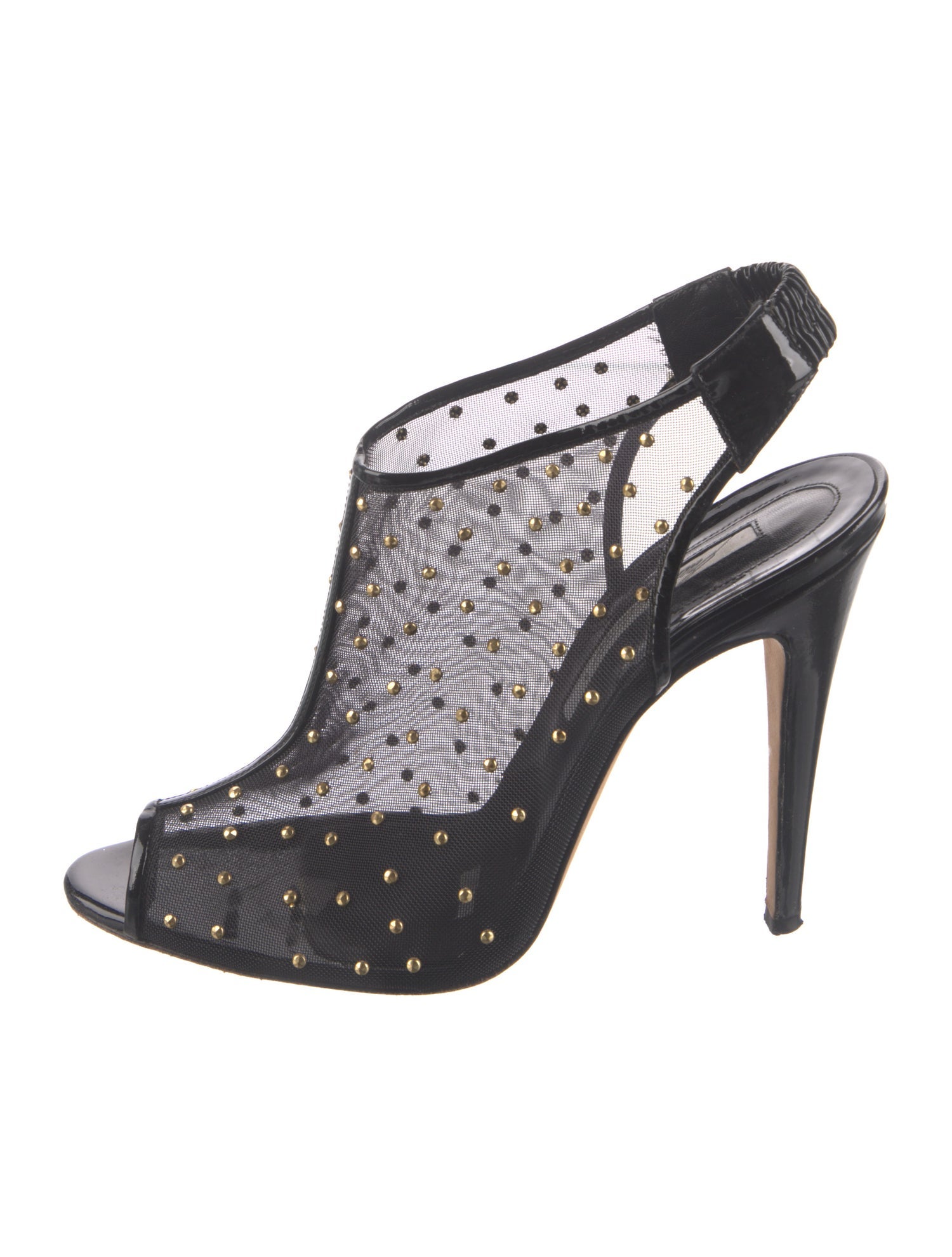 Brian Atwood Mesh Studded Accents Slingback Pumps