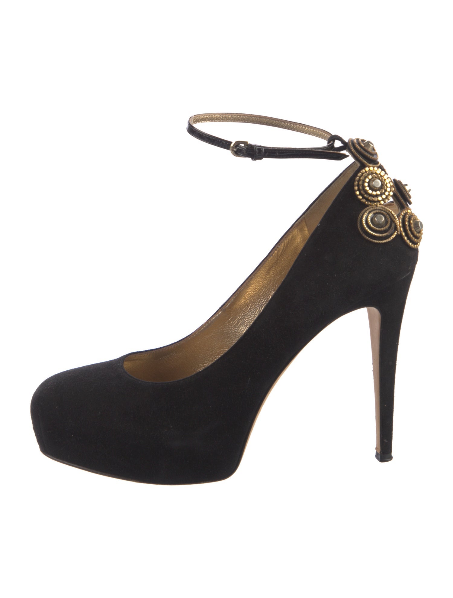 Brian Atwood Suede Studded Accents Pumps