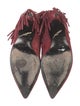 Brian Atwood Suede Fringe Trim Accent Boots