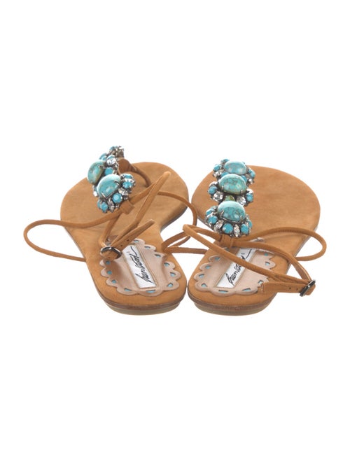 Brian Atwood Suede T-Strap Sandals