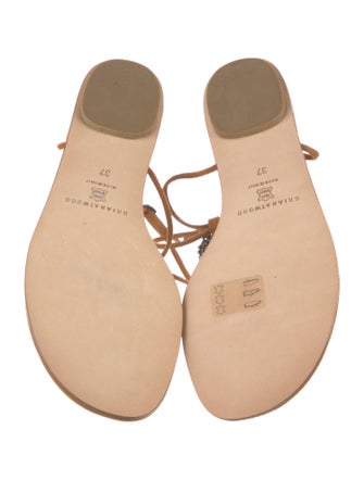 Brian Atwood Suede T-Strap Sandals