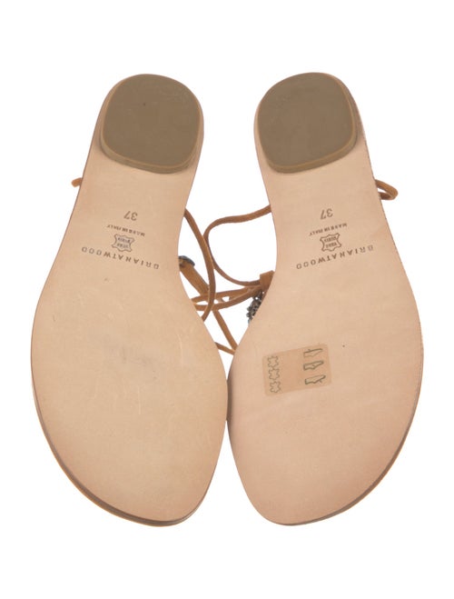 Brian Atwood Suede T-Strap Sandals