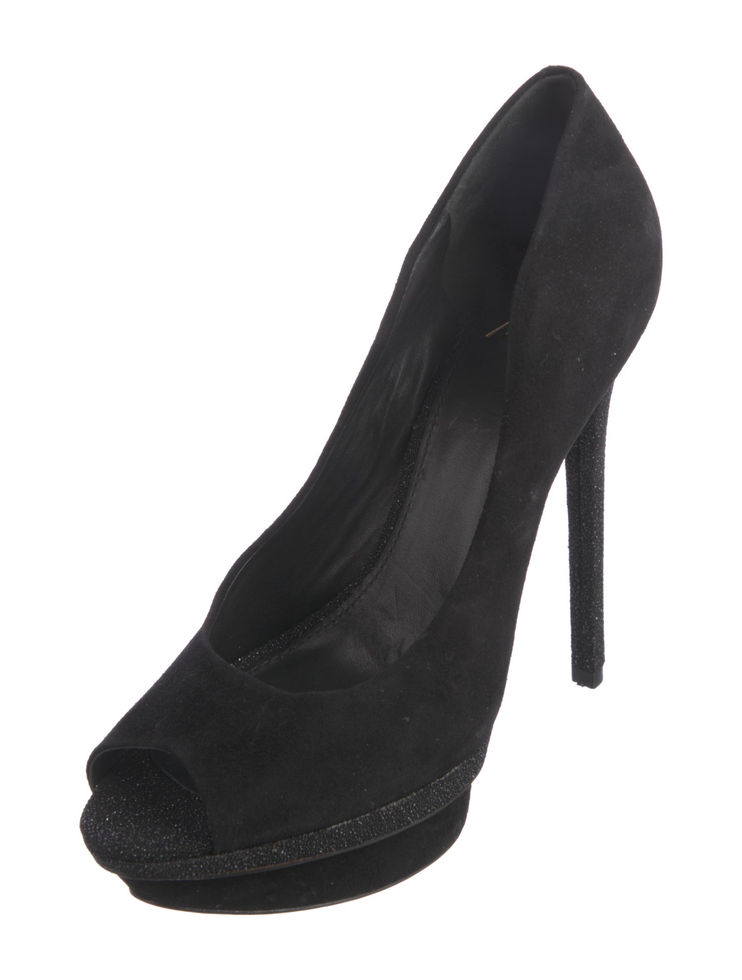 B Brian Atwood Suede Glitter Accents Pumps