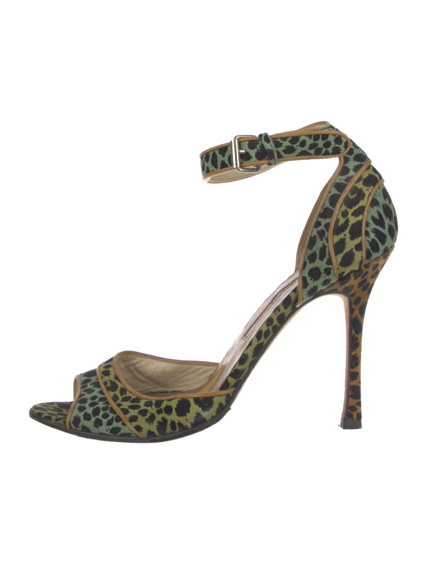 Brian Atwood Suede Animal Print D'Orsay Pumps