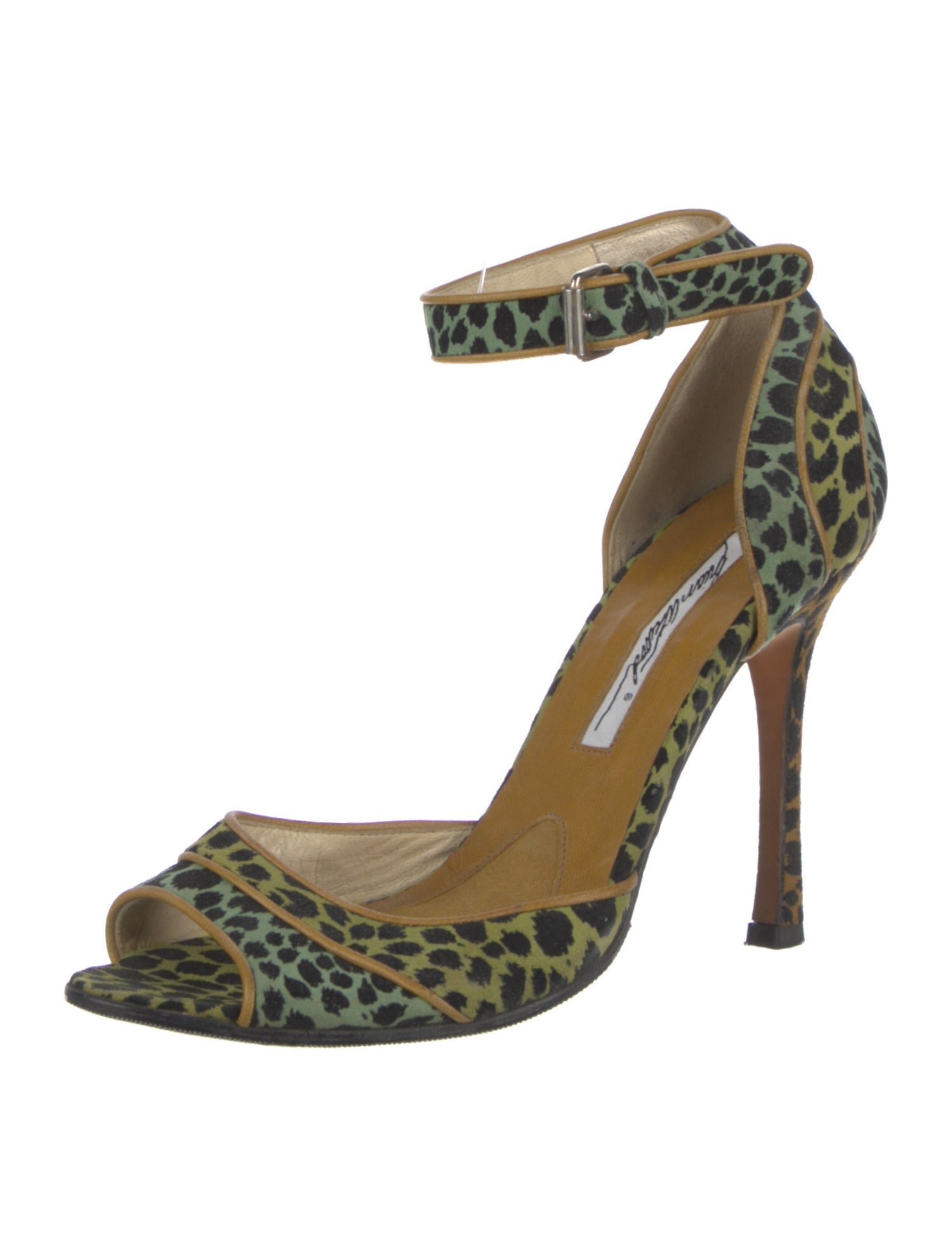 Brian Atwood Suede Animal Print D'Orsay Pumps