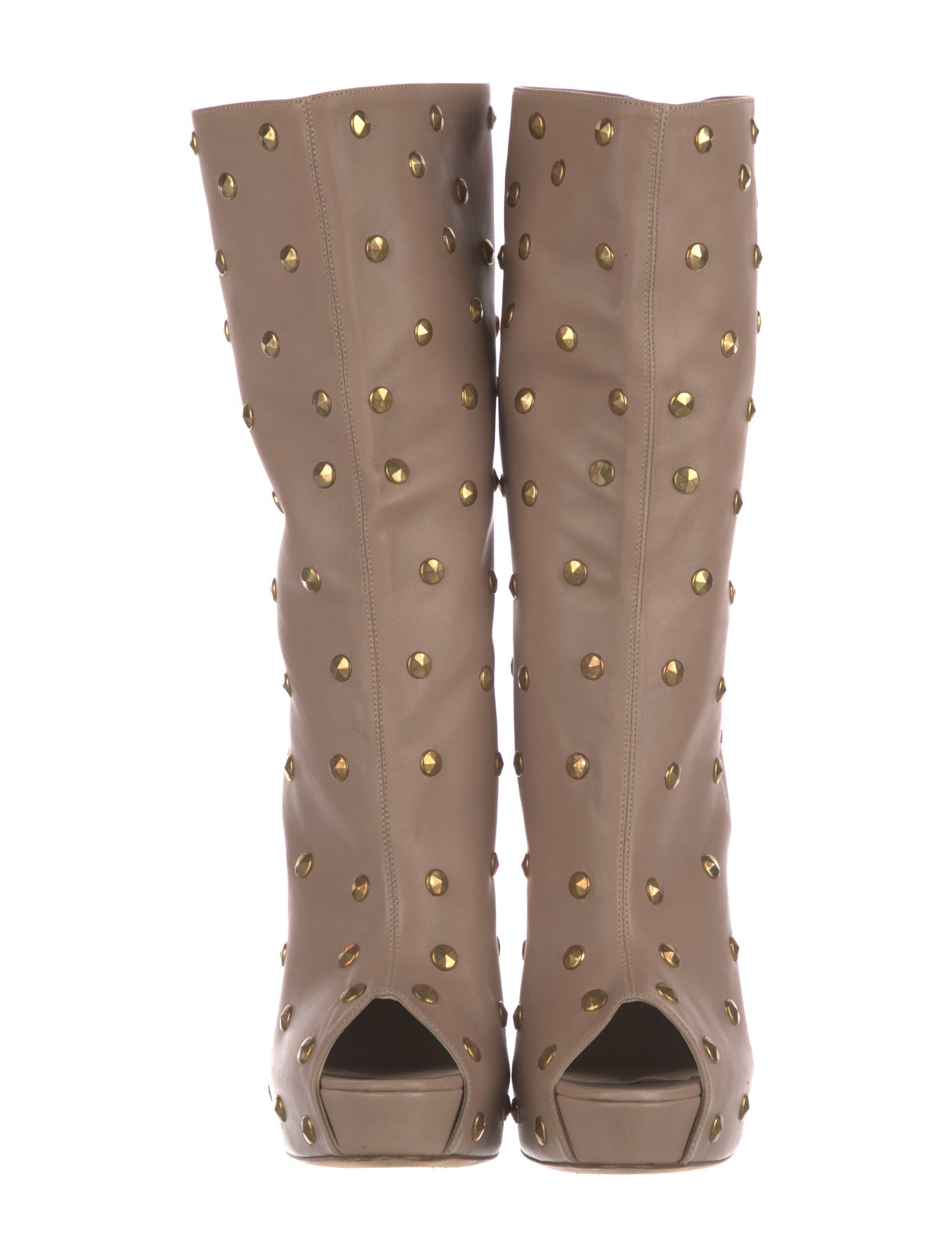 Brian Atwood Leather Studded Accents Boots