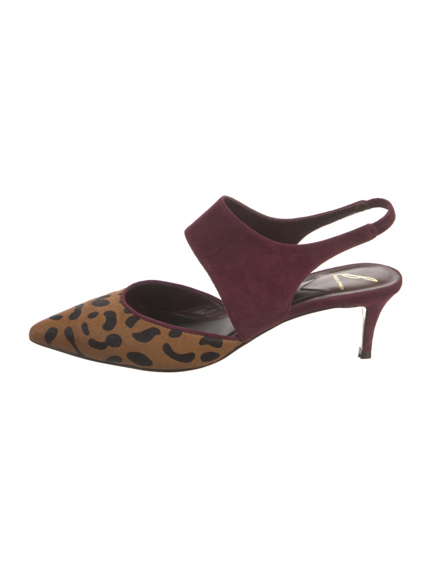 Brian Atwood Calf Hair Animal Print Slingback Pumps