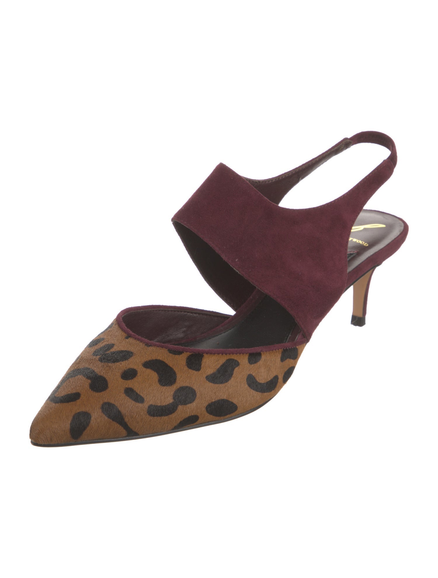 Brian Atwood Calf Hair Animal Print Slingback Pumps